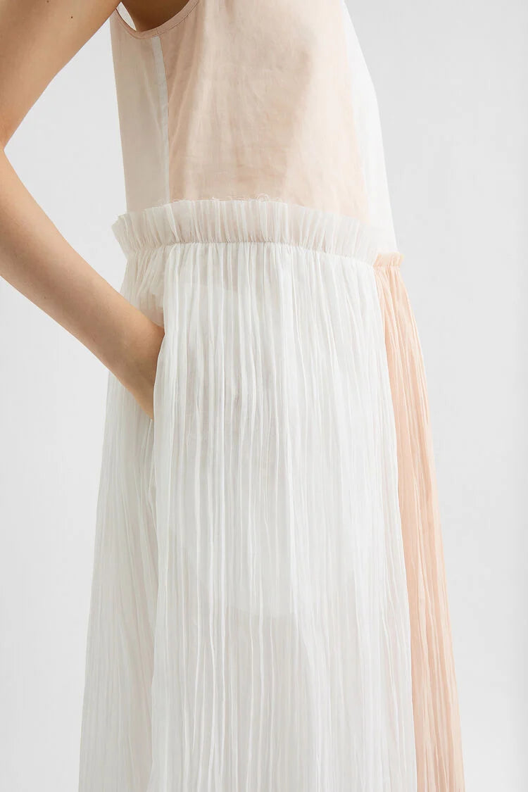 Cotton Muslin Pleated Dress