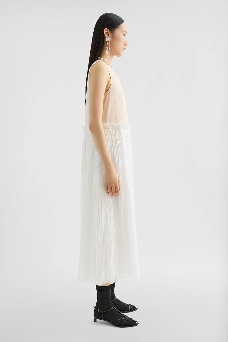 Cotton Muslin Pleated Dress