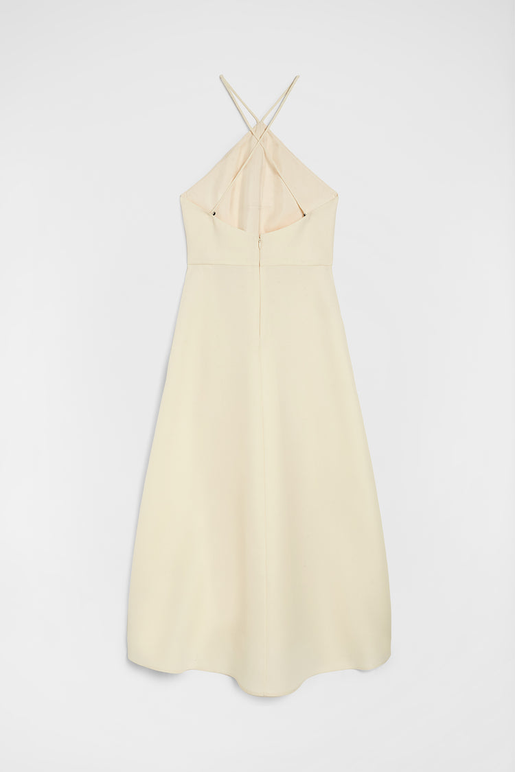 jil sander lightweight wool blend halter dress for women