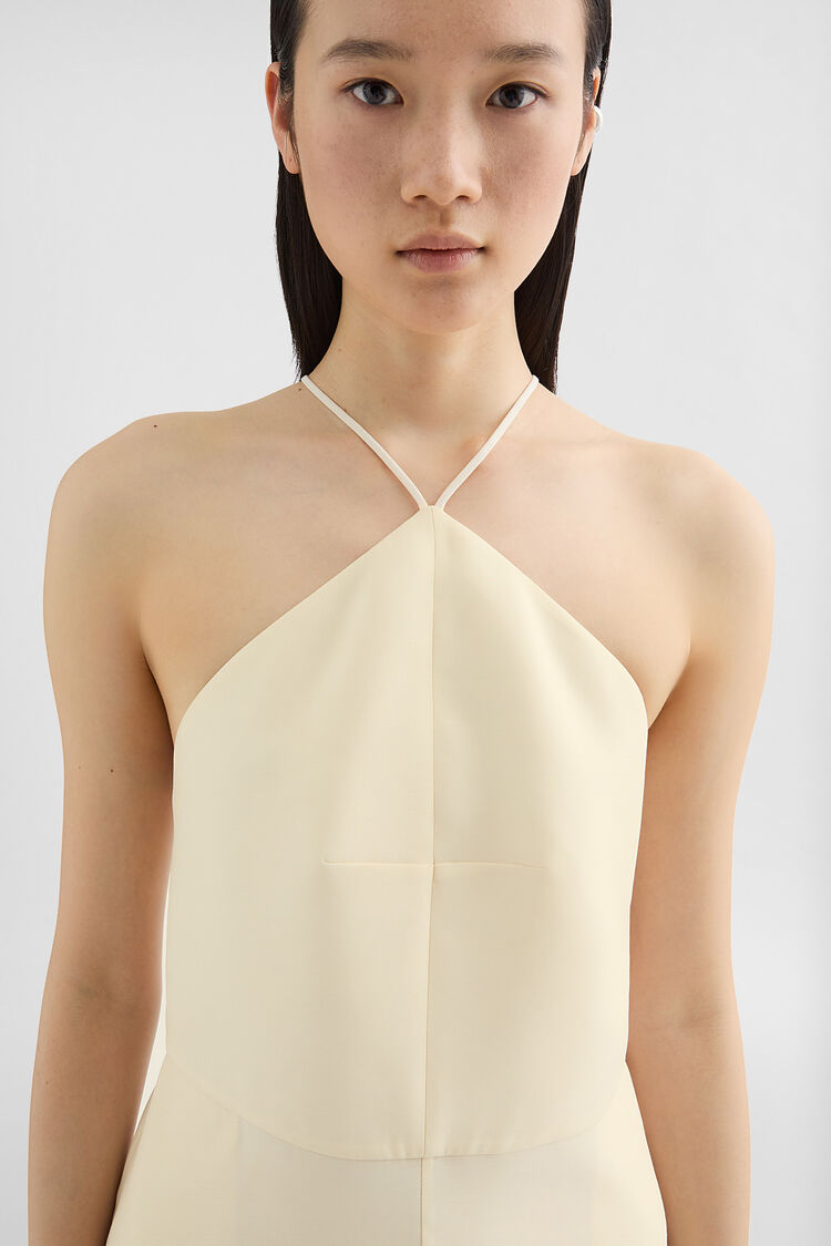 Lightweight Wool Blend Halter Dress