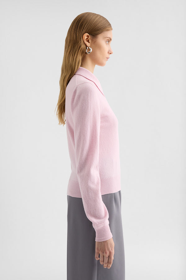 jil sander lightweight wool polo sweater for women