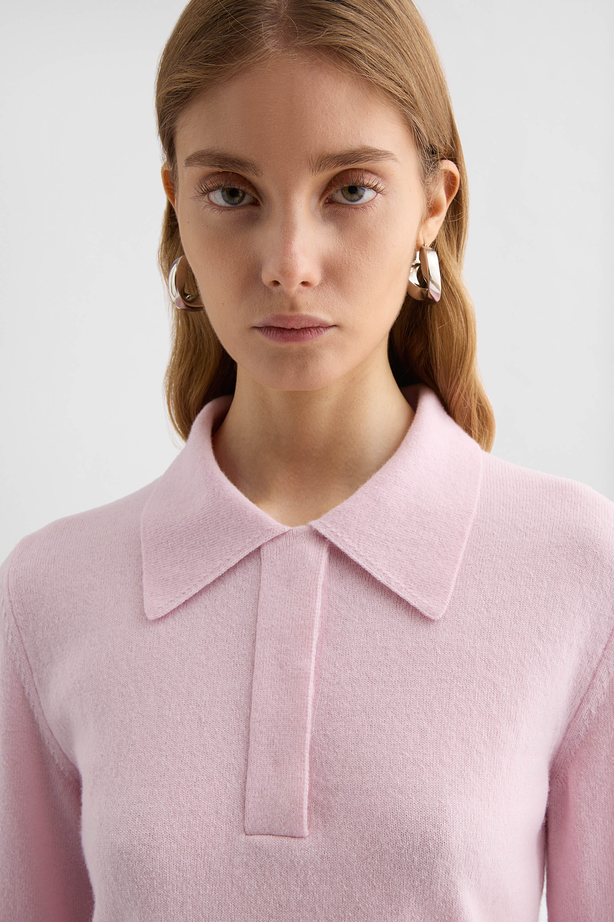 jil sander lightweight wool polo sweater for women