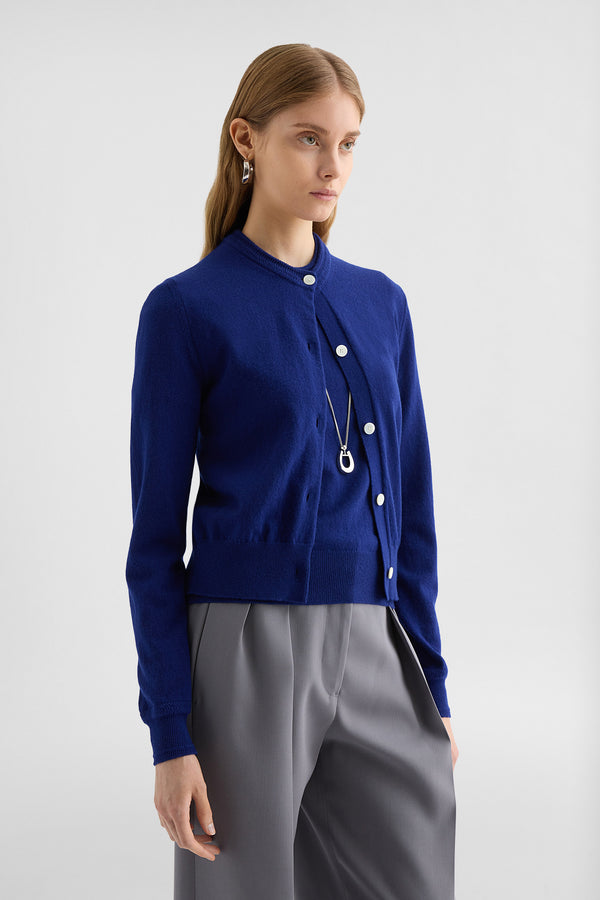 jil sander lightweight wool crew-neck cardigan for women
