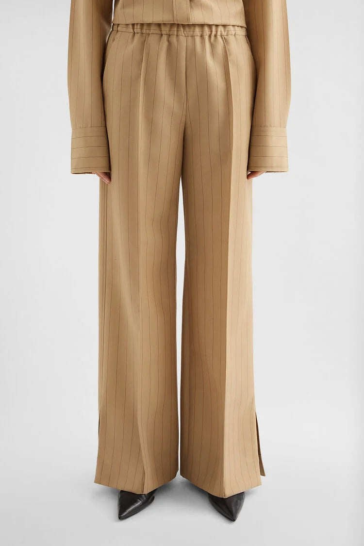 Wool Blend Pinstripe Trousers