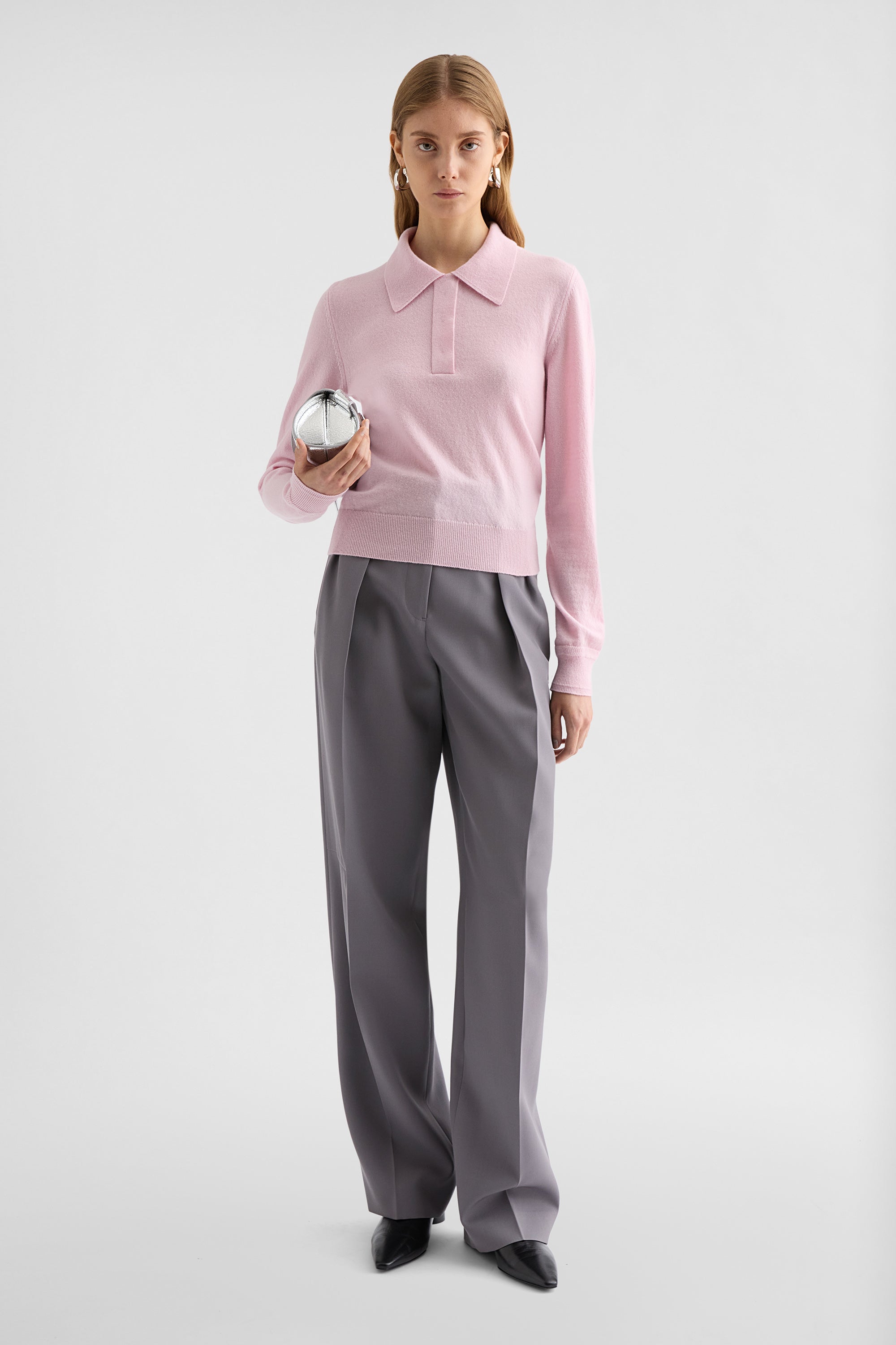 jil sander wool gabardine trousers for women
