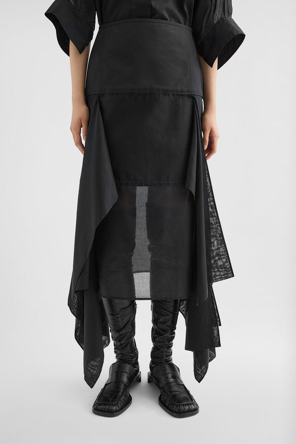 Cotton Muslin Panelled Skirt