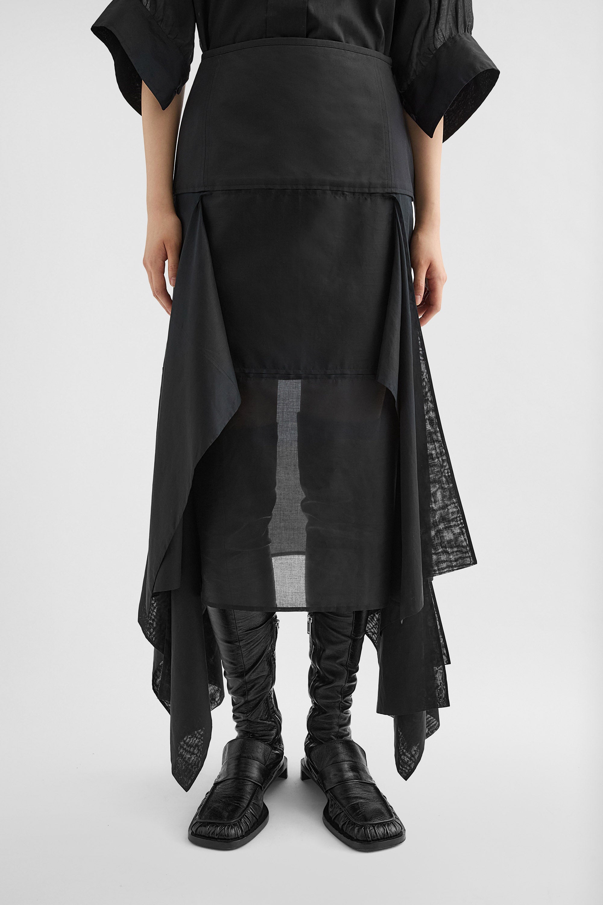 Cotton Muslin Panelled Skirt