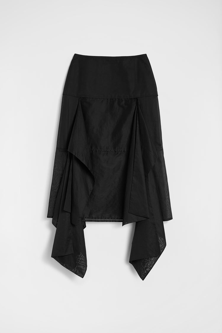 jil sander cotton muslin panelled skirt for women