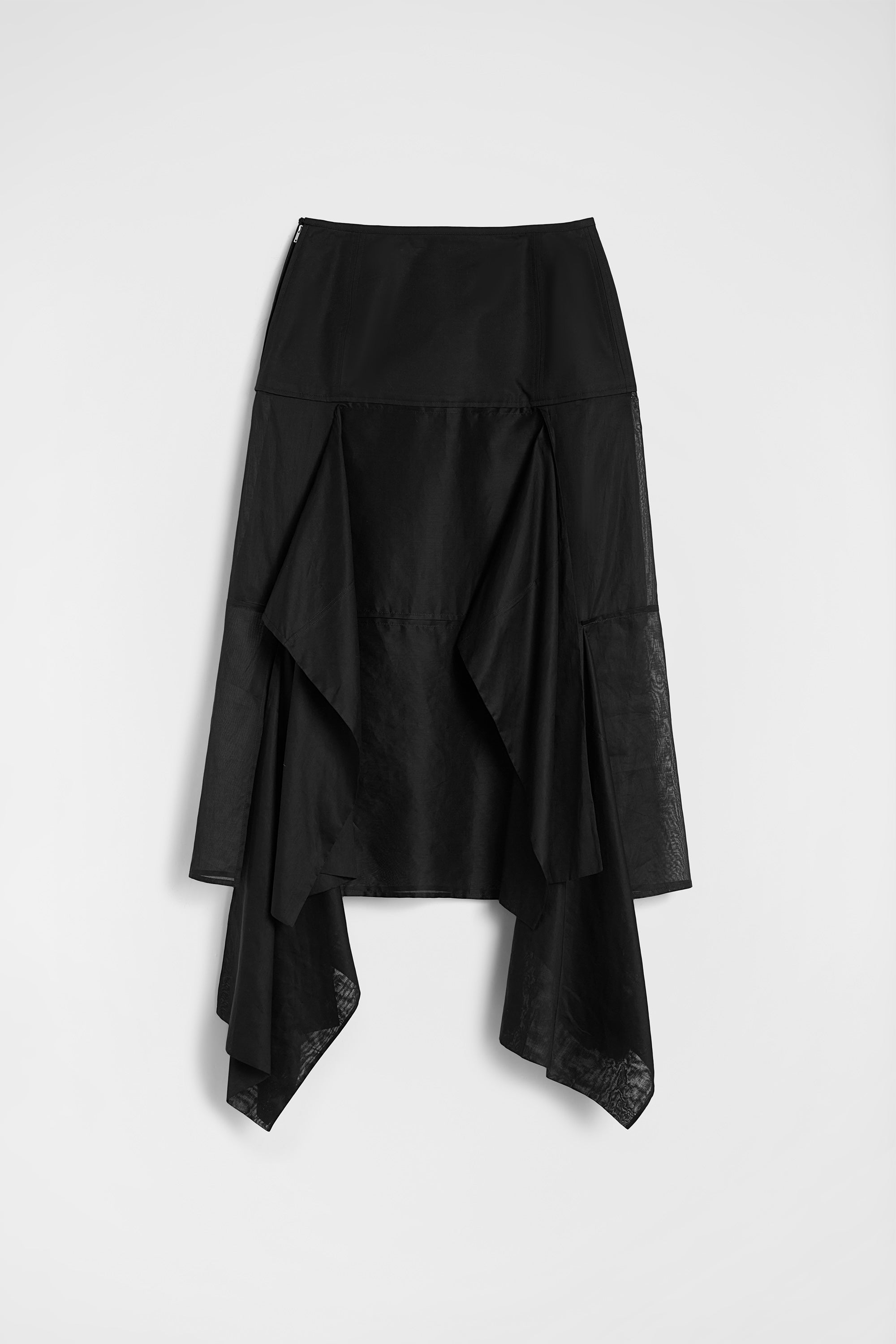 jil sander cotton muslin panelled skirt for women
