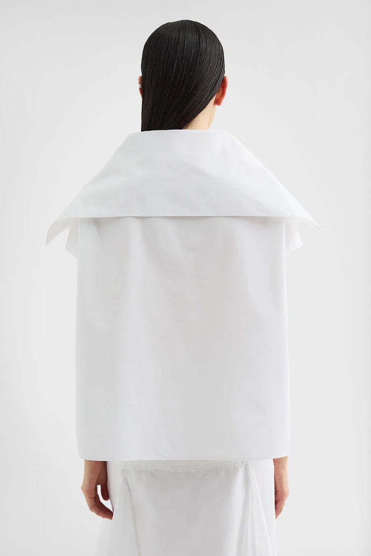 Cotton Poplin Caped Top