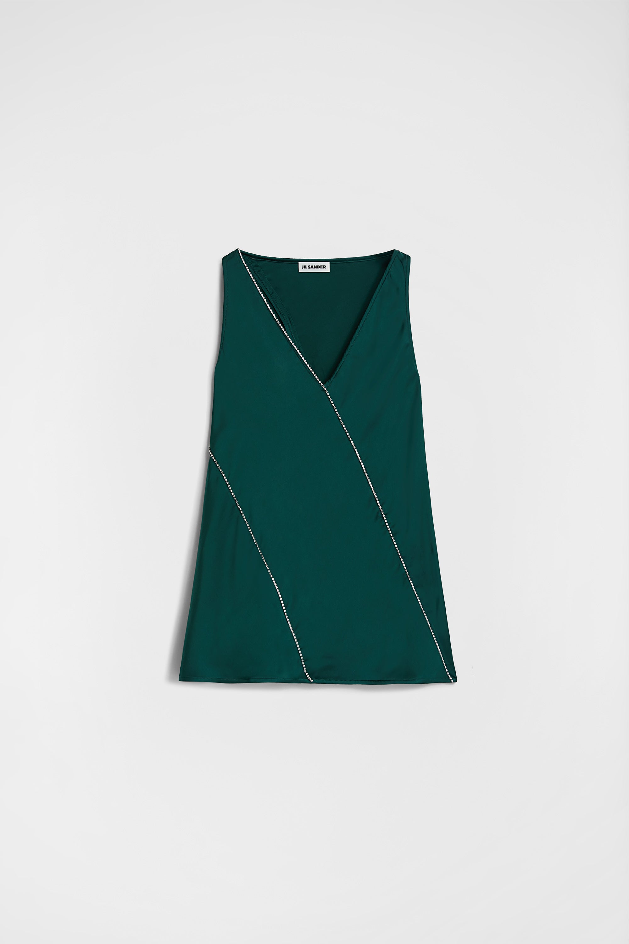 jil sander v-neck top with crystals for women