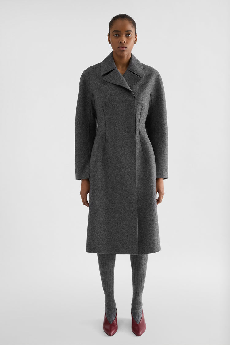 jil sander melange wool coat for women