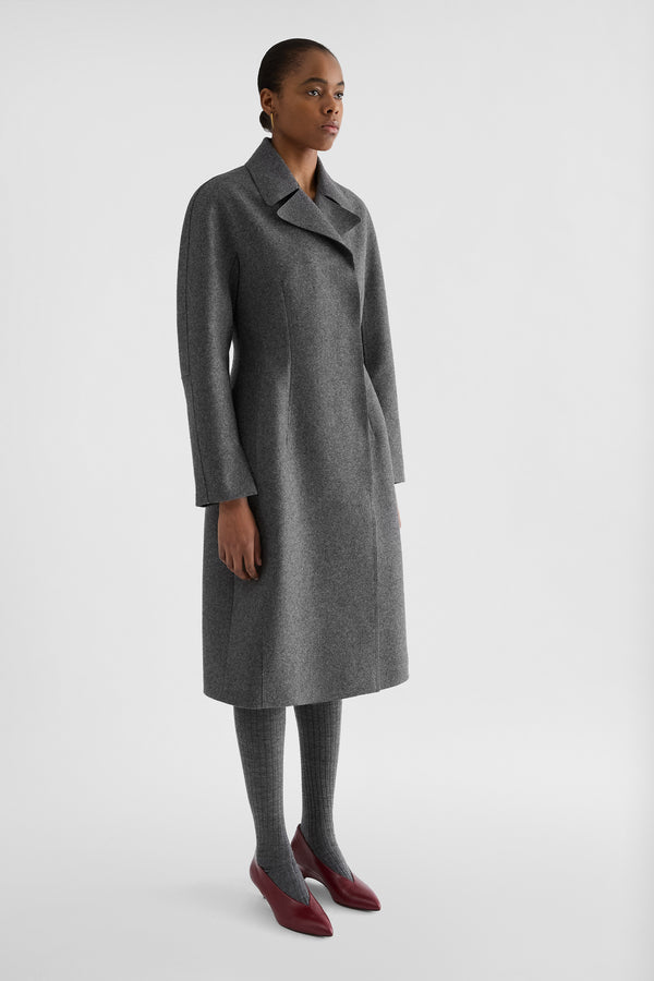 jil sander melange wool coat for women