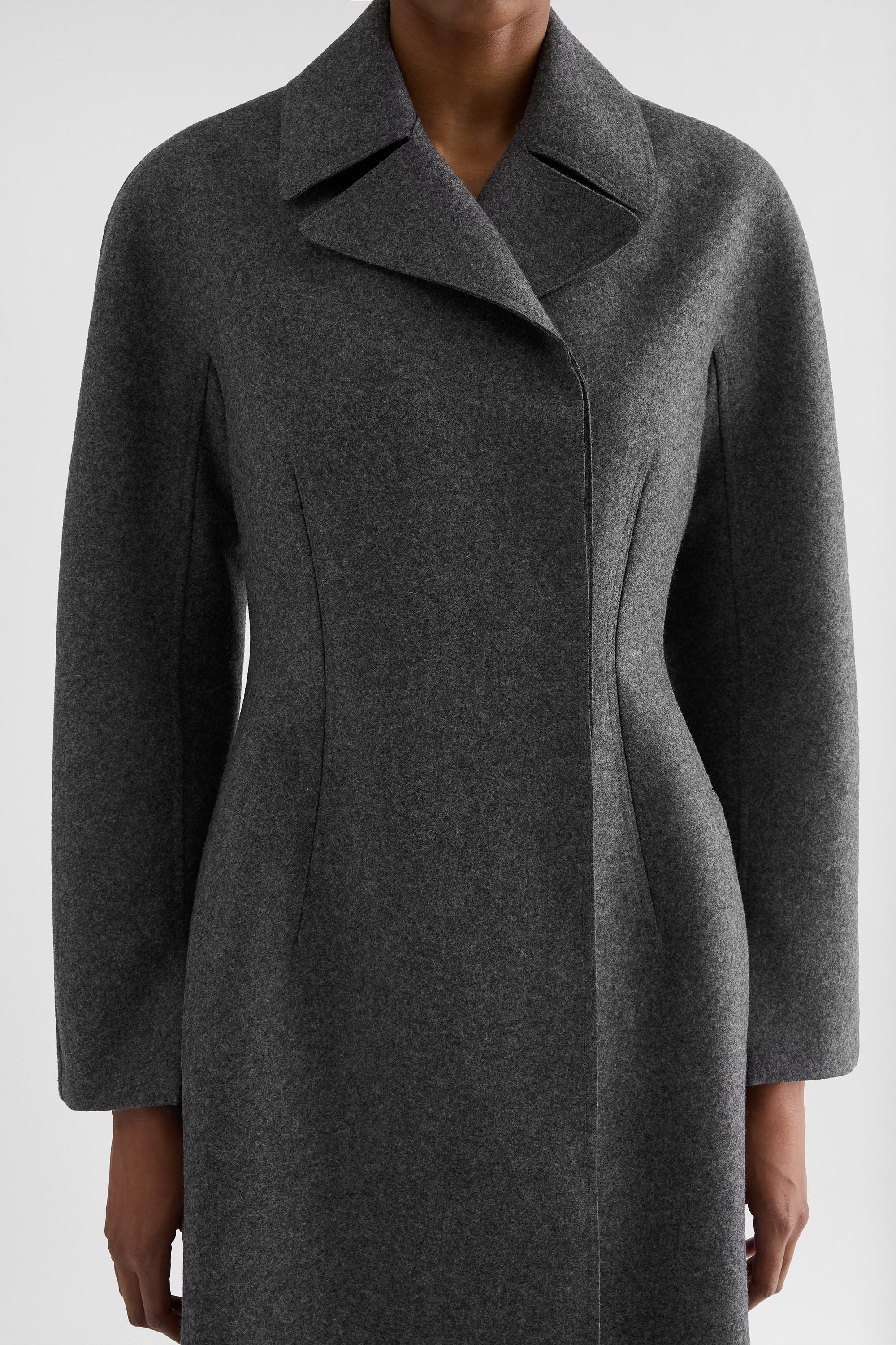 jil sander melange wool coat for women