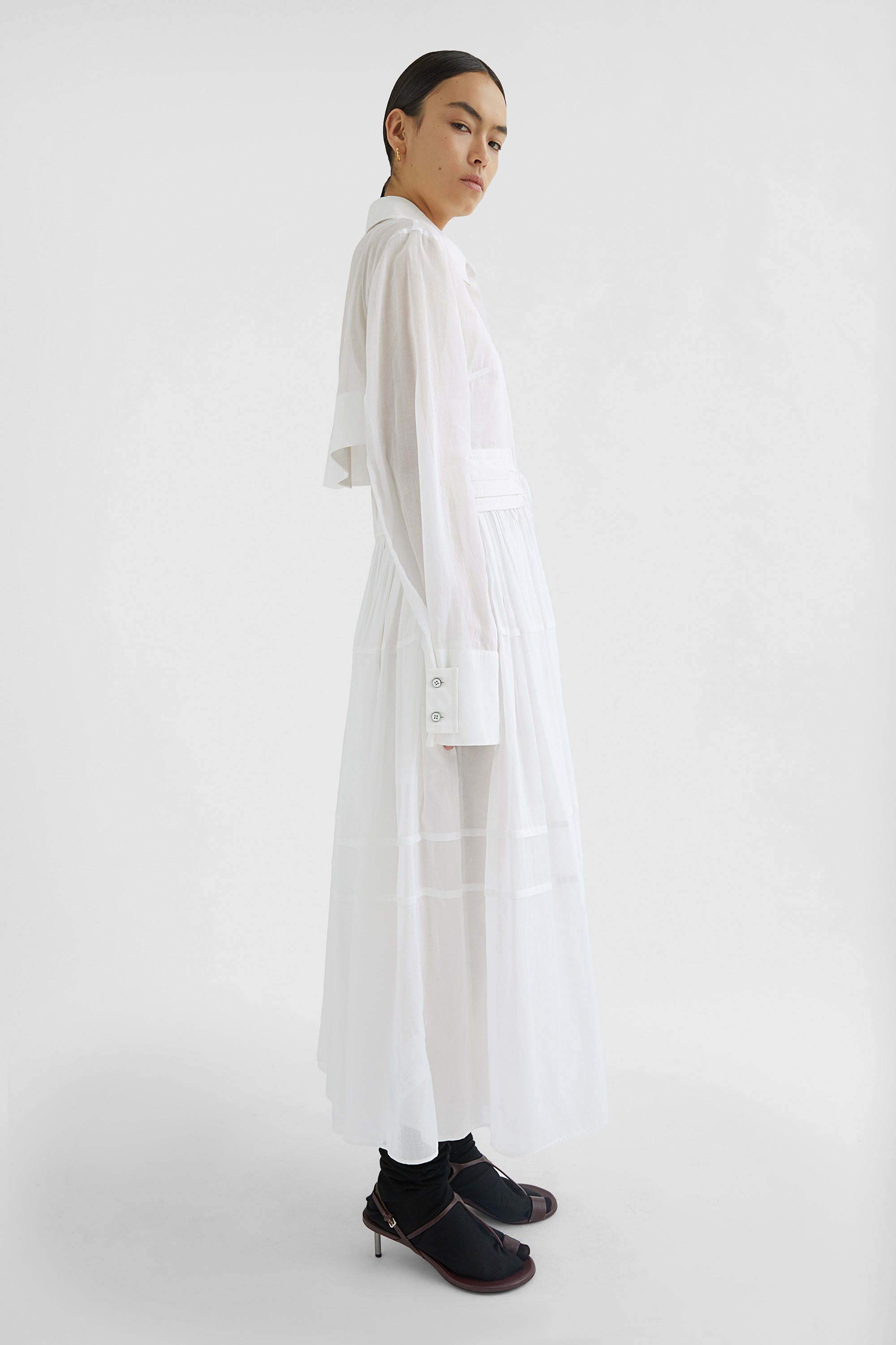 jil sander cotton muslin shirt dress for women
