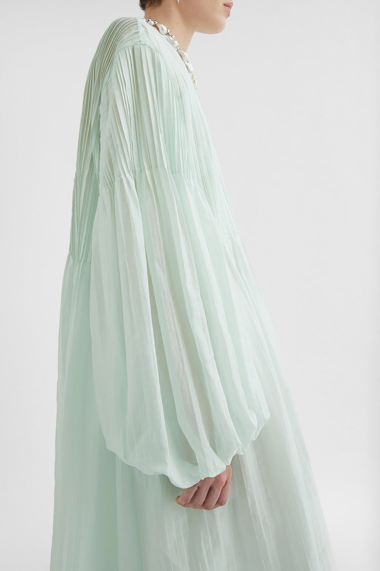 jil sander cotton muslin pleated dress for women