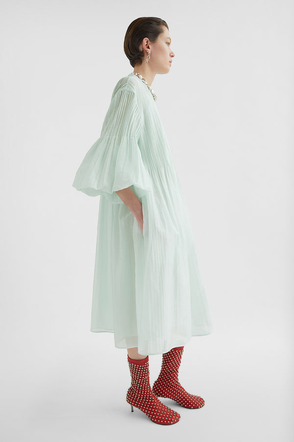 jil sander cotton muslin pleated dress for women