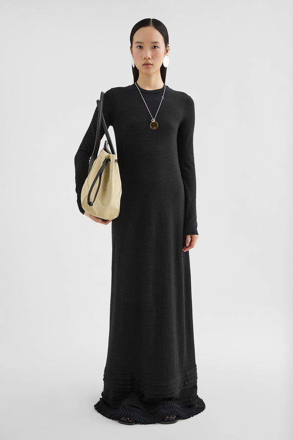 jil sander wool jersey ruffle dress for women