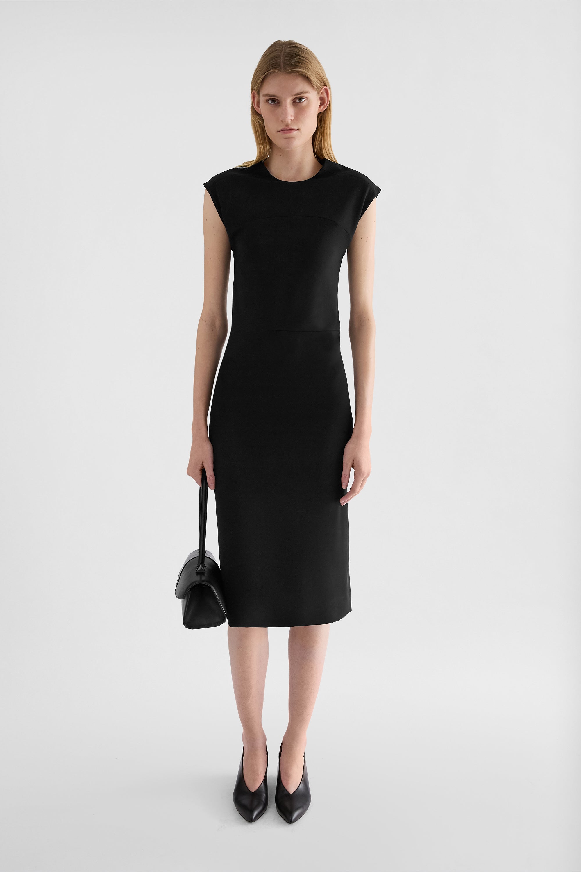 جيل ساندر lightweight viscose crew-neck dress لـ النساء