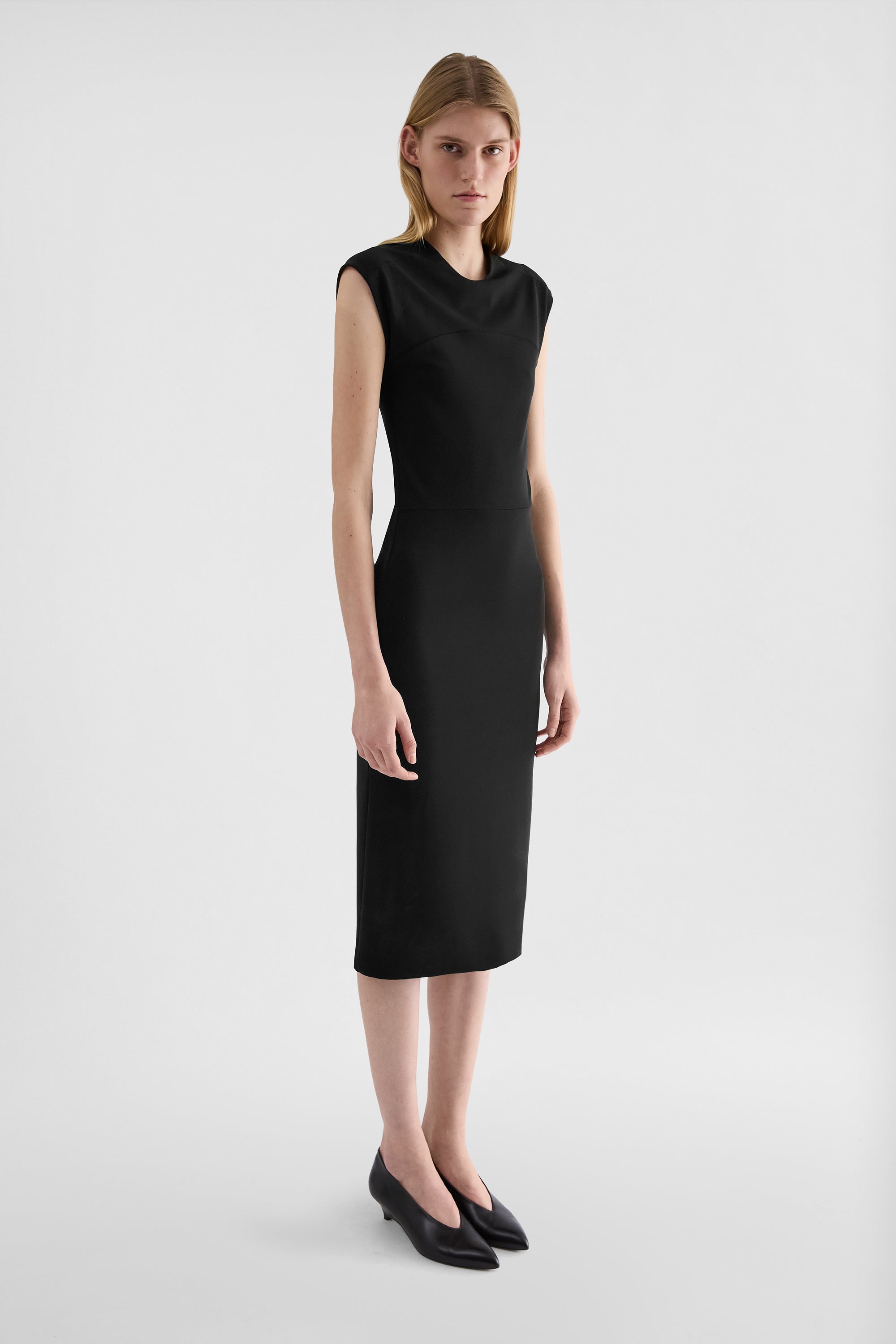 جيل ساندر lightweight viscose crew-neck dress لـ النساء