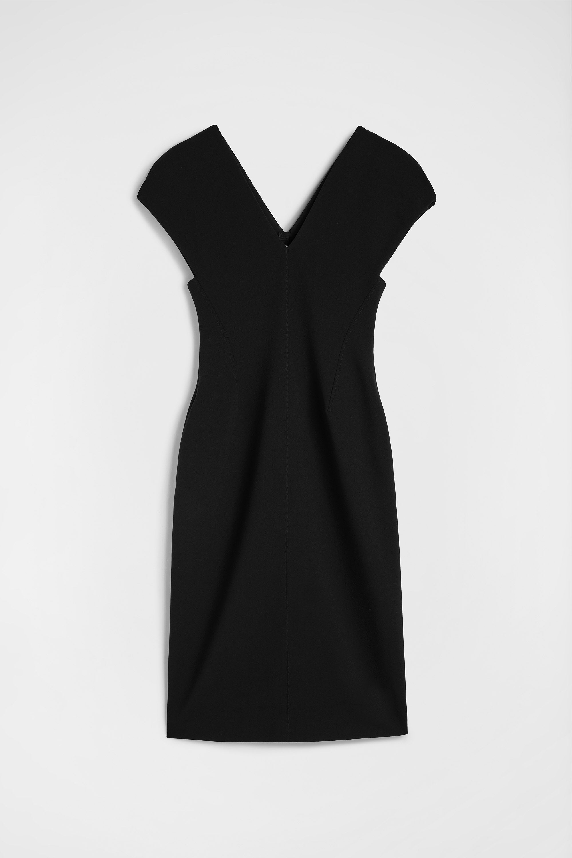 jil sander wool sablé v-neck dress for women