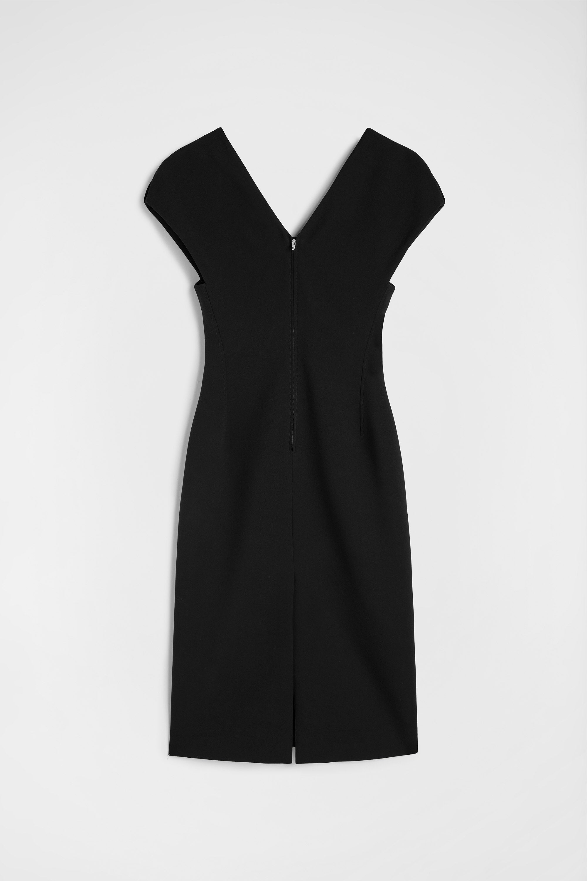jil sander wool sablé v-neck dress for women
