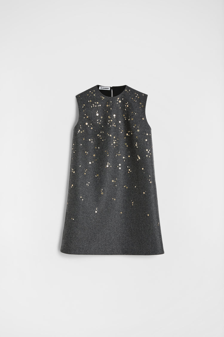 jil sander melange wool embroidered dress for women