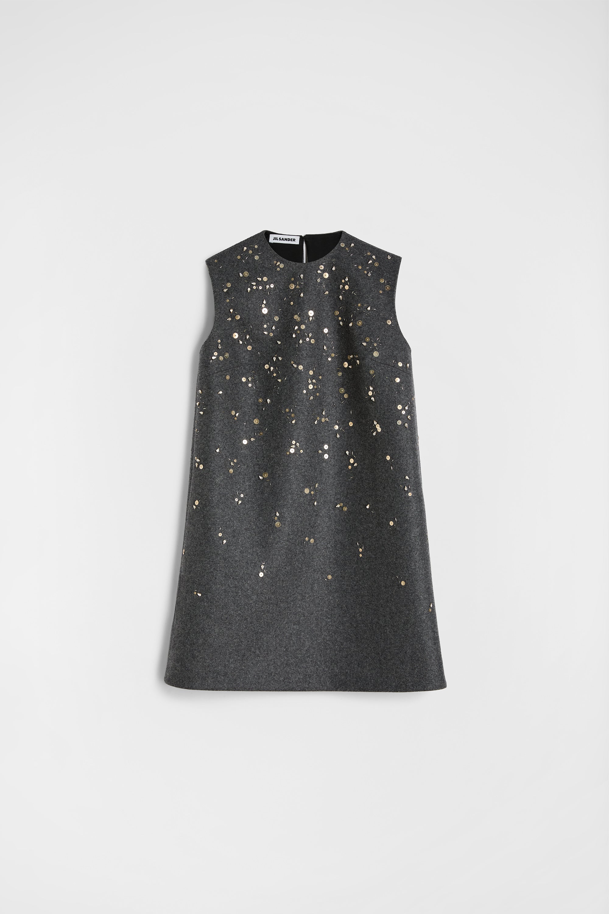 jil sander melange wool embroidered dress for women