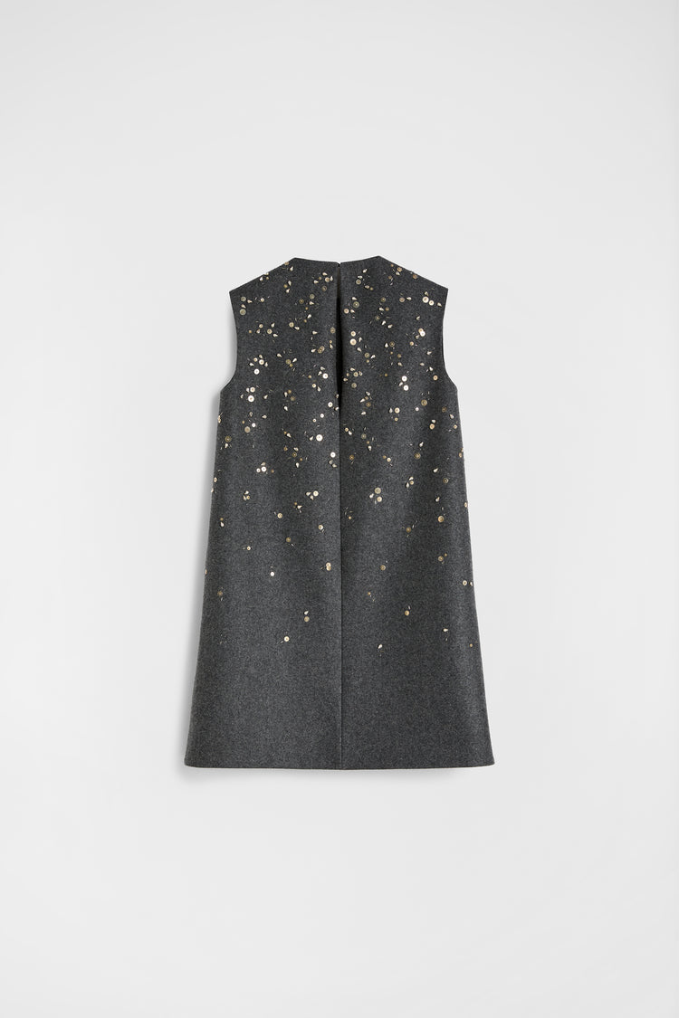 jil sander melange wool embroidered dress for women