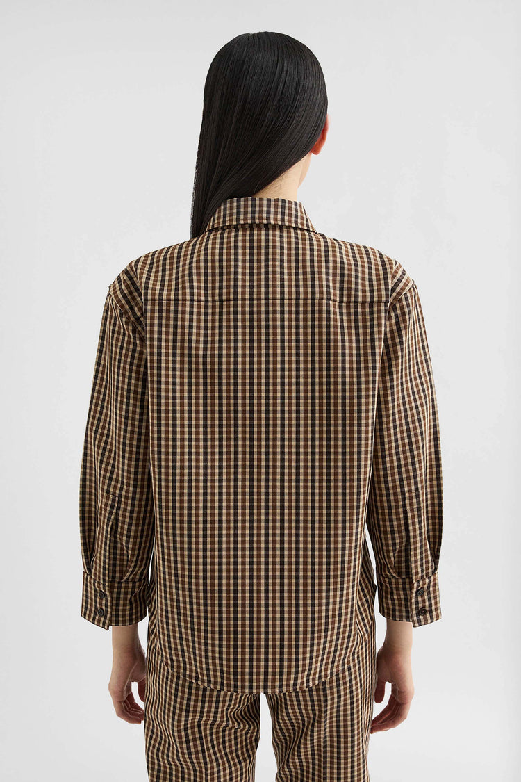 jil sander wool canvas printed shirt for women