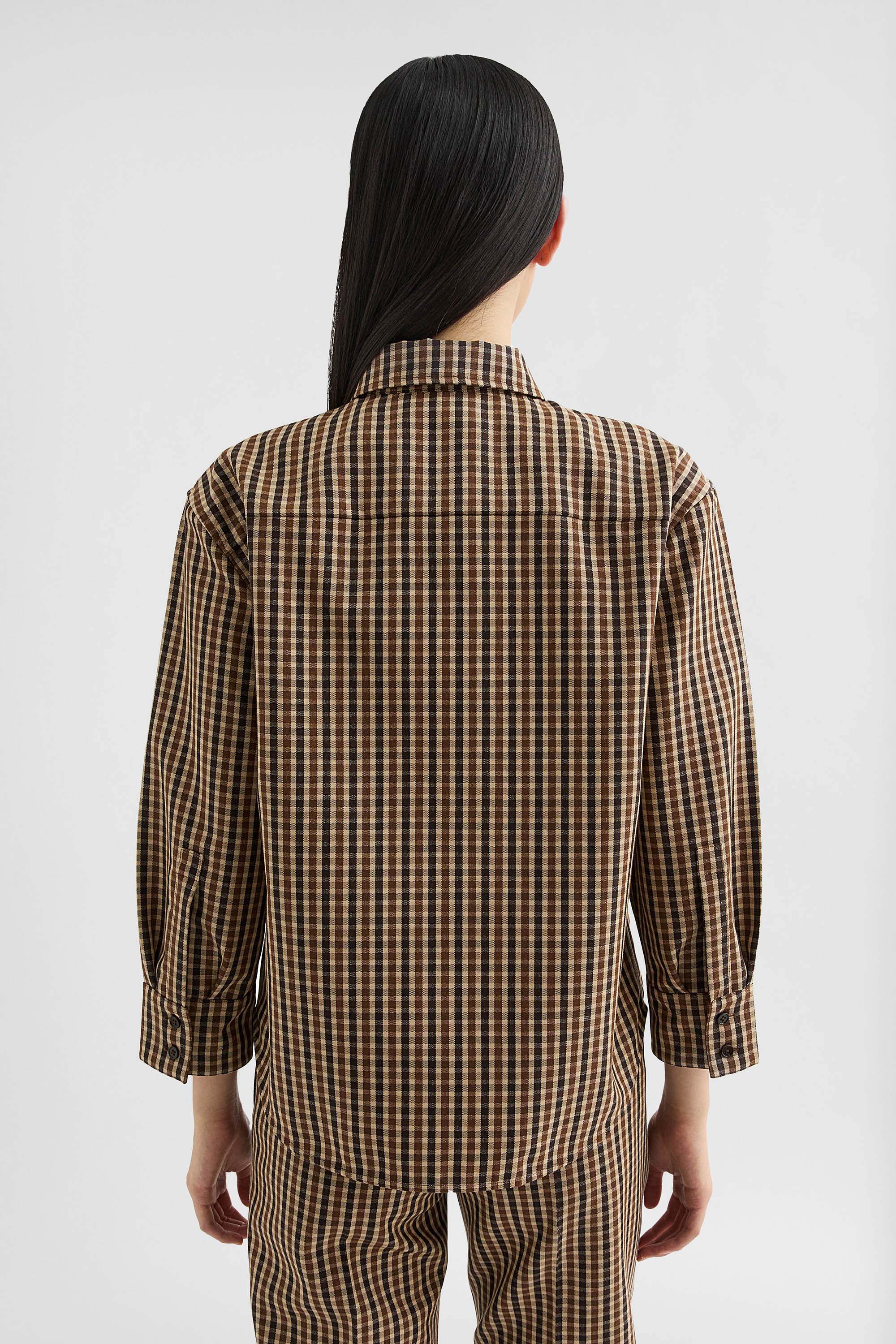 jil sander wool canvas printed shirt for women