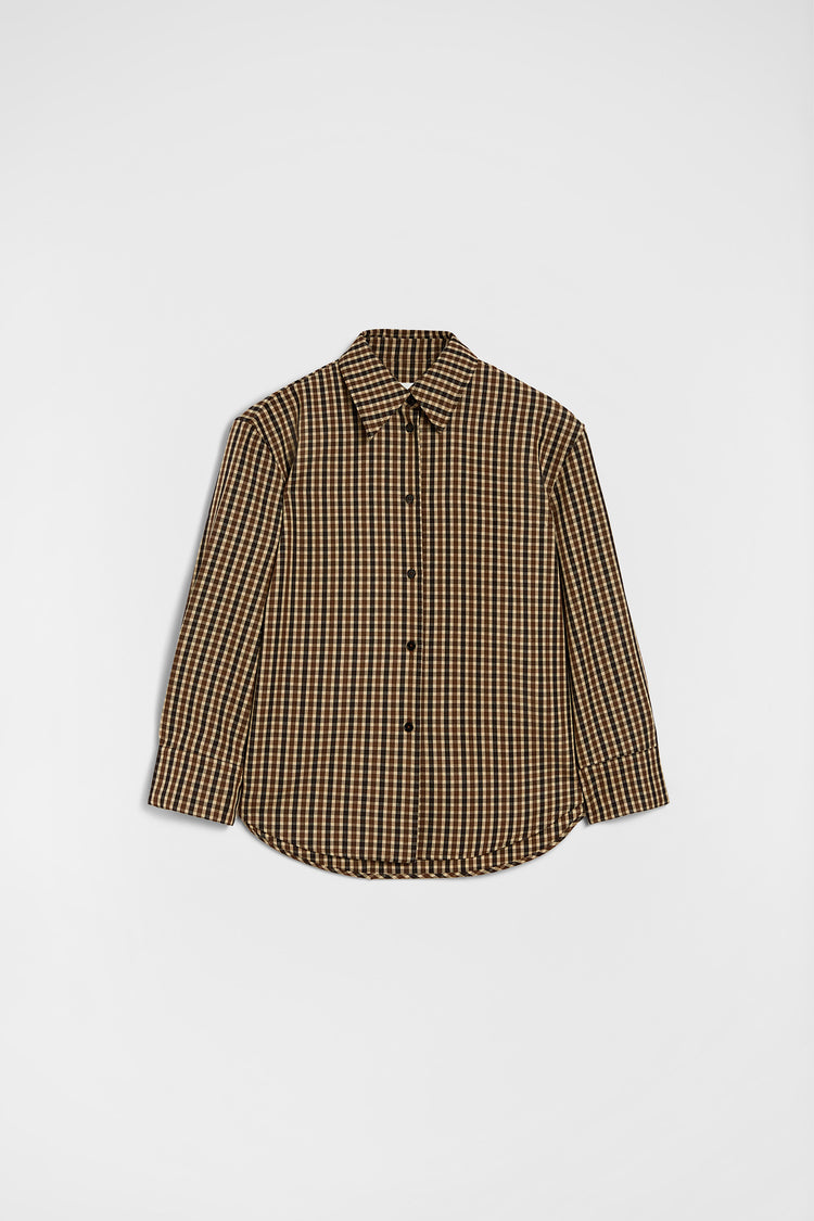 jil sander wool canvas printed shirt for women