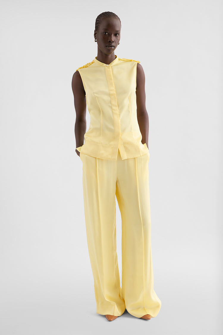 jil sander fluid viscose ruffle top for women