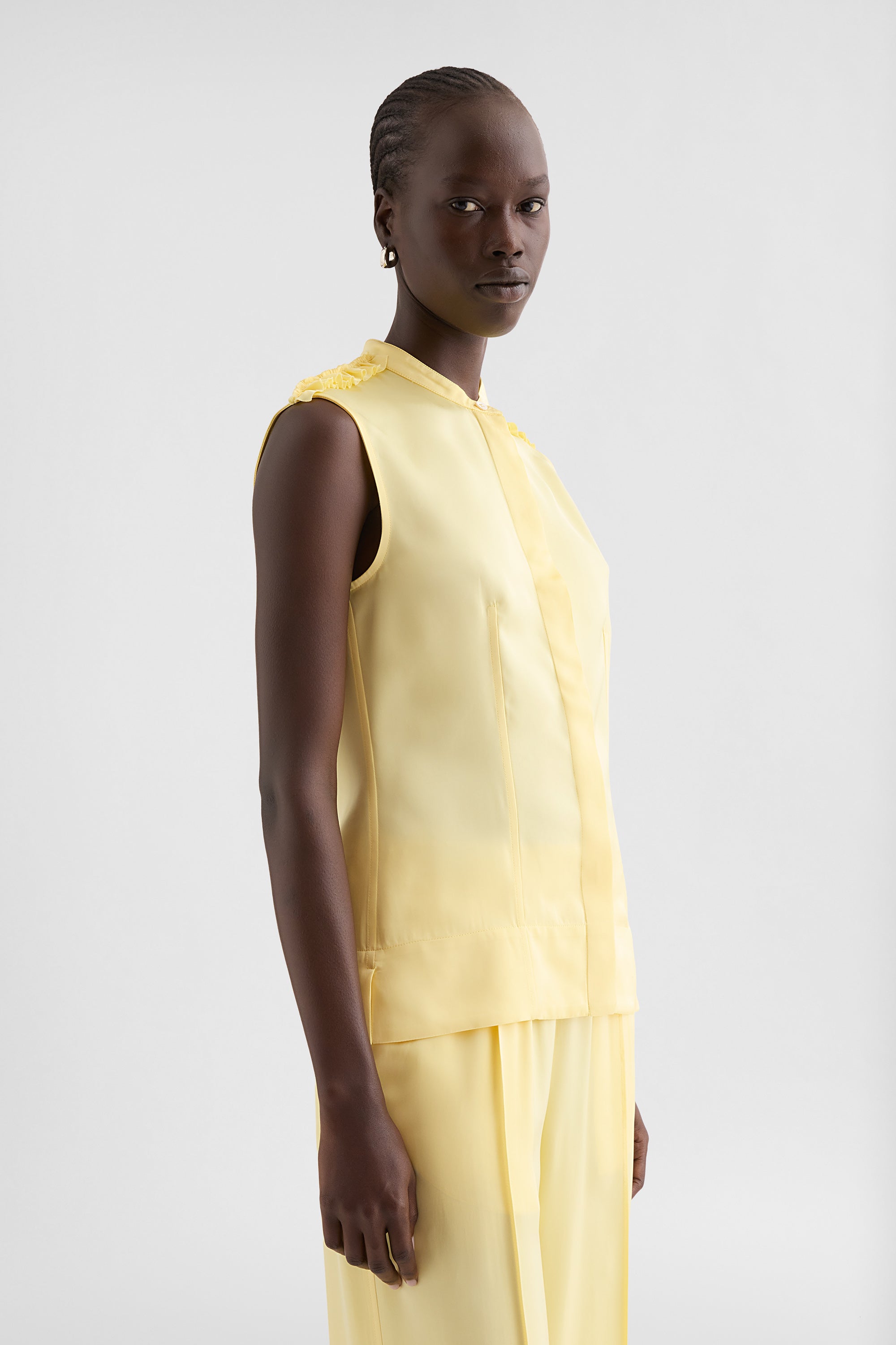 jil sander fluid viscose ruffle top for women