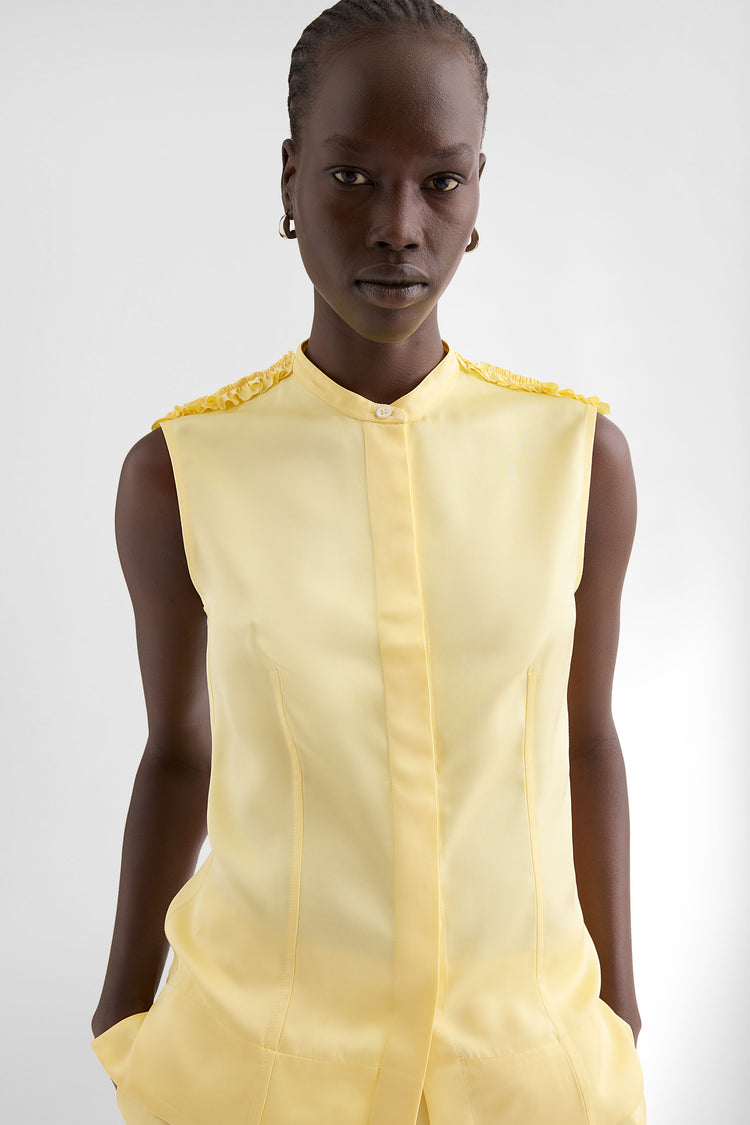 jil sander fluid viscose ruffle top for women