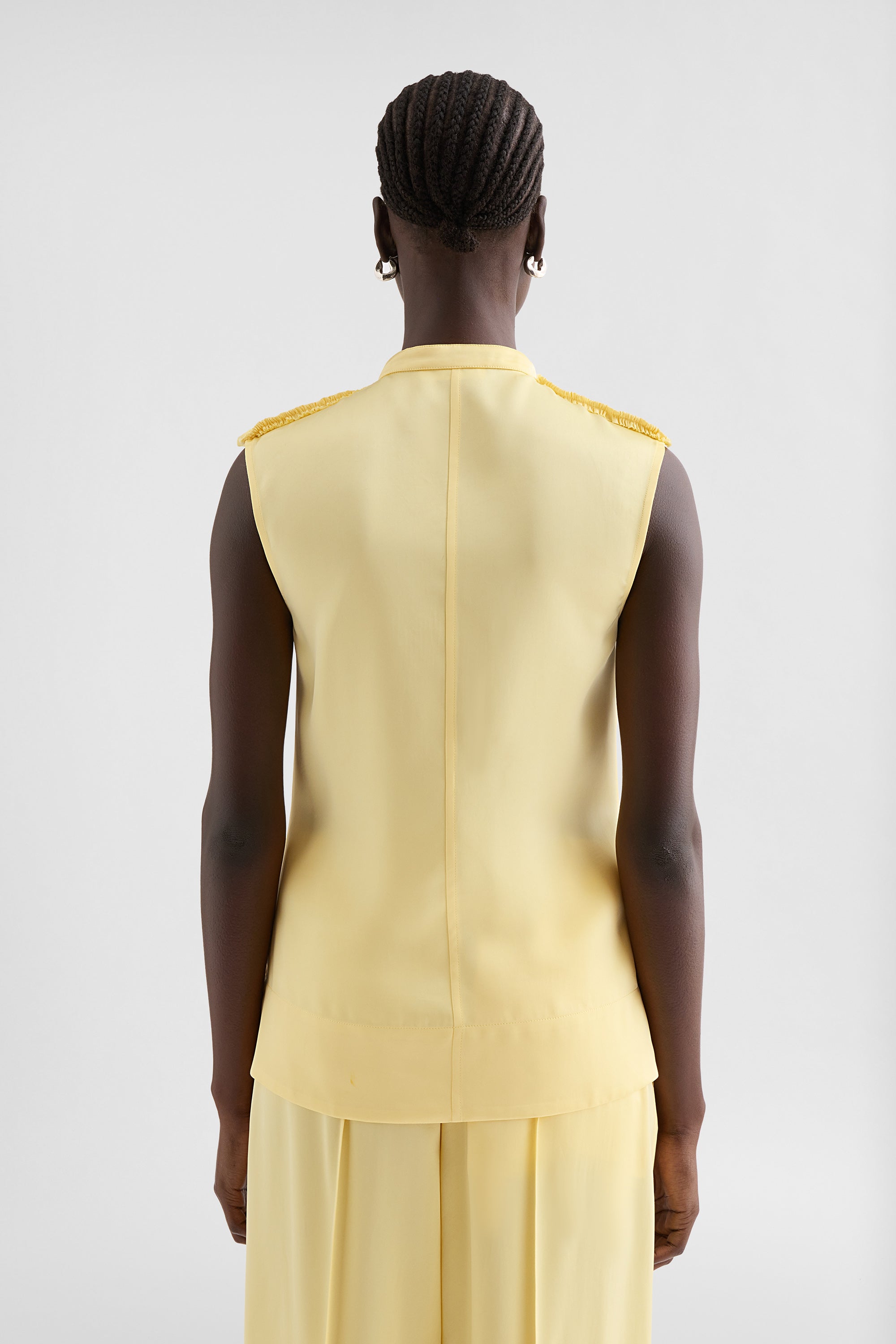 jil sander fluid viscose ruffle top for women