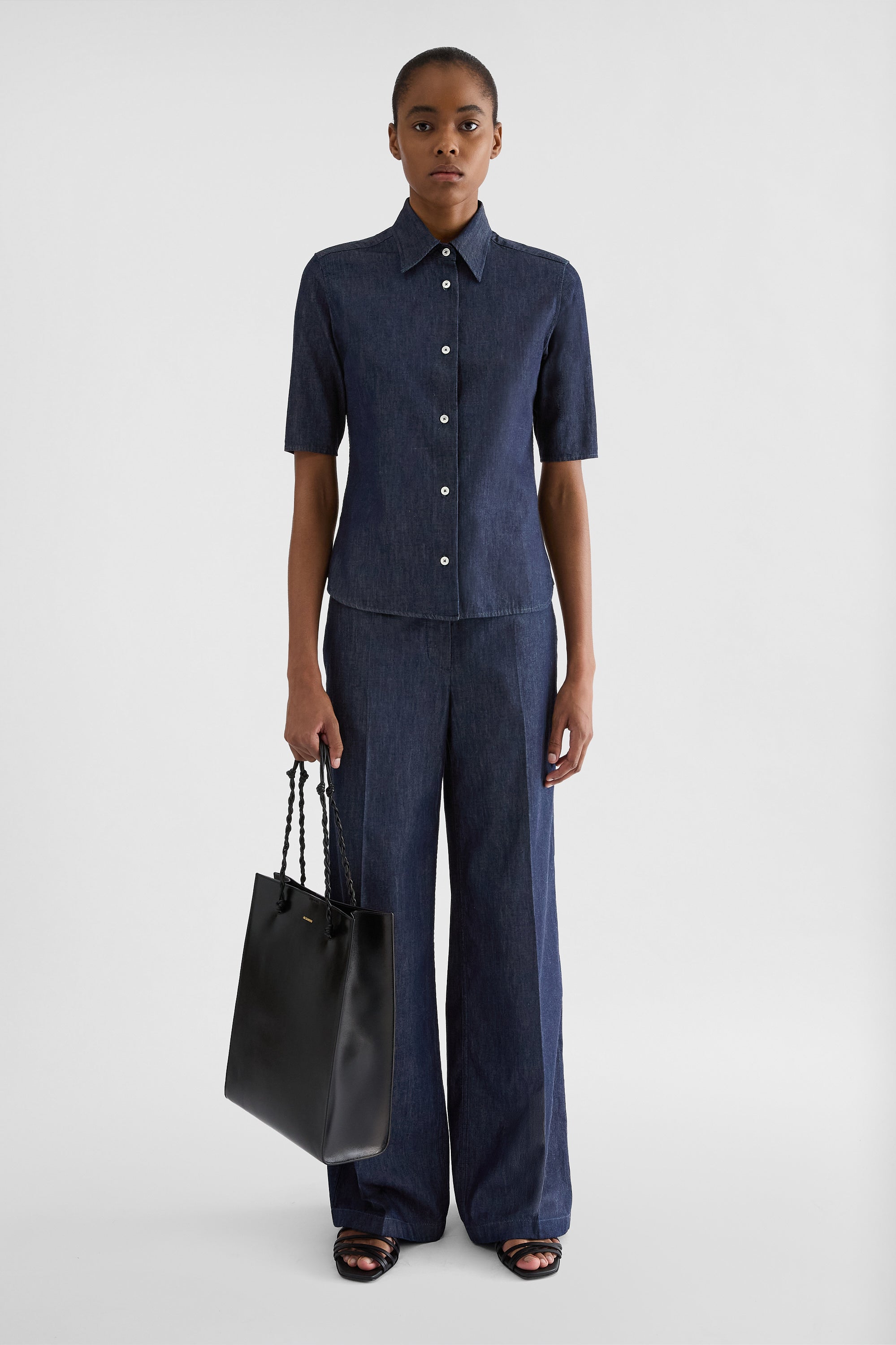جيل ساندر cotton chambray shirt لـ النساء