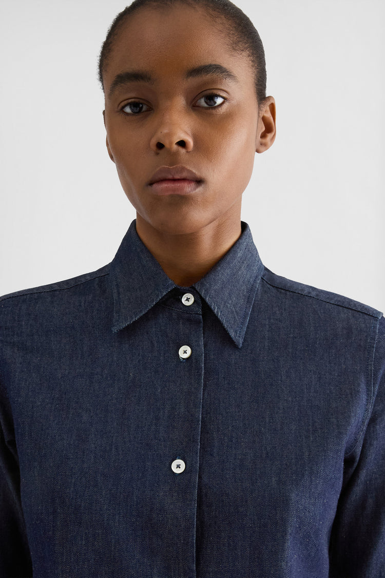 جيل ساندر cotton chambray shirt لـ النساء