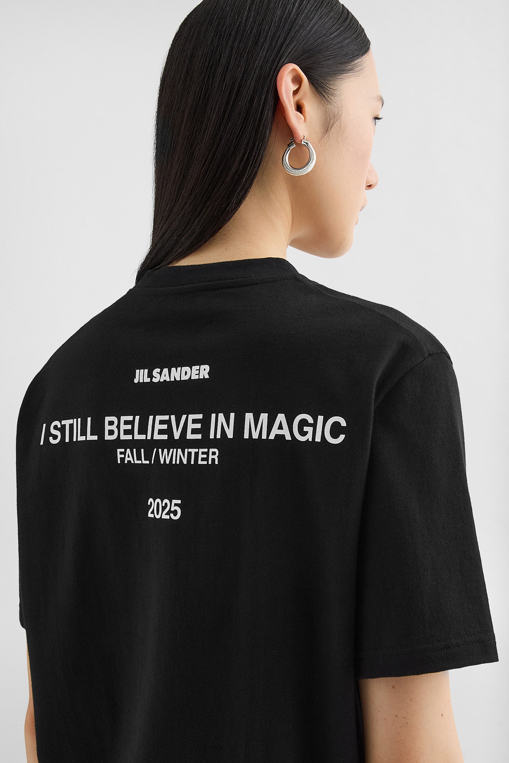 جيل ساندر تيشيرت قطن بفتحة رقبة مستديرة لـ النساء