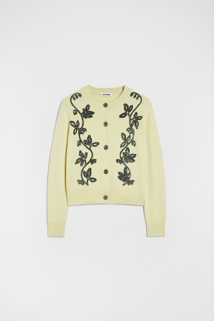 jil sander wool blend embroidered cardigan for women
