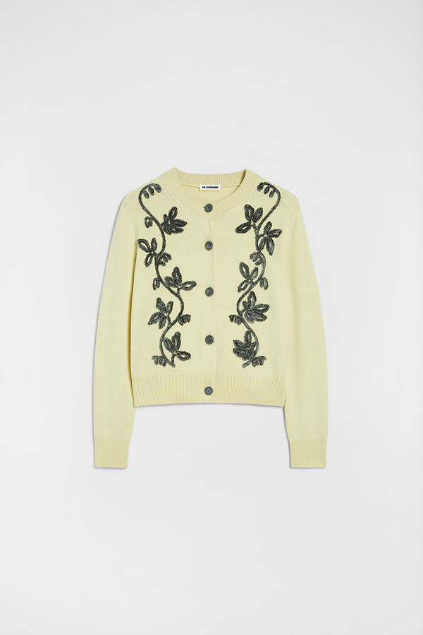 jil sander wool blend embroidered cardigan for women