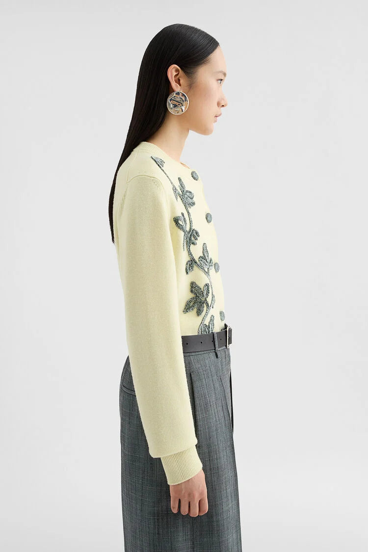 Wool Blend Embroidered Cardigan