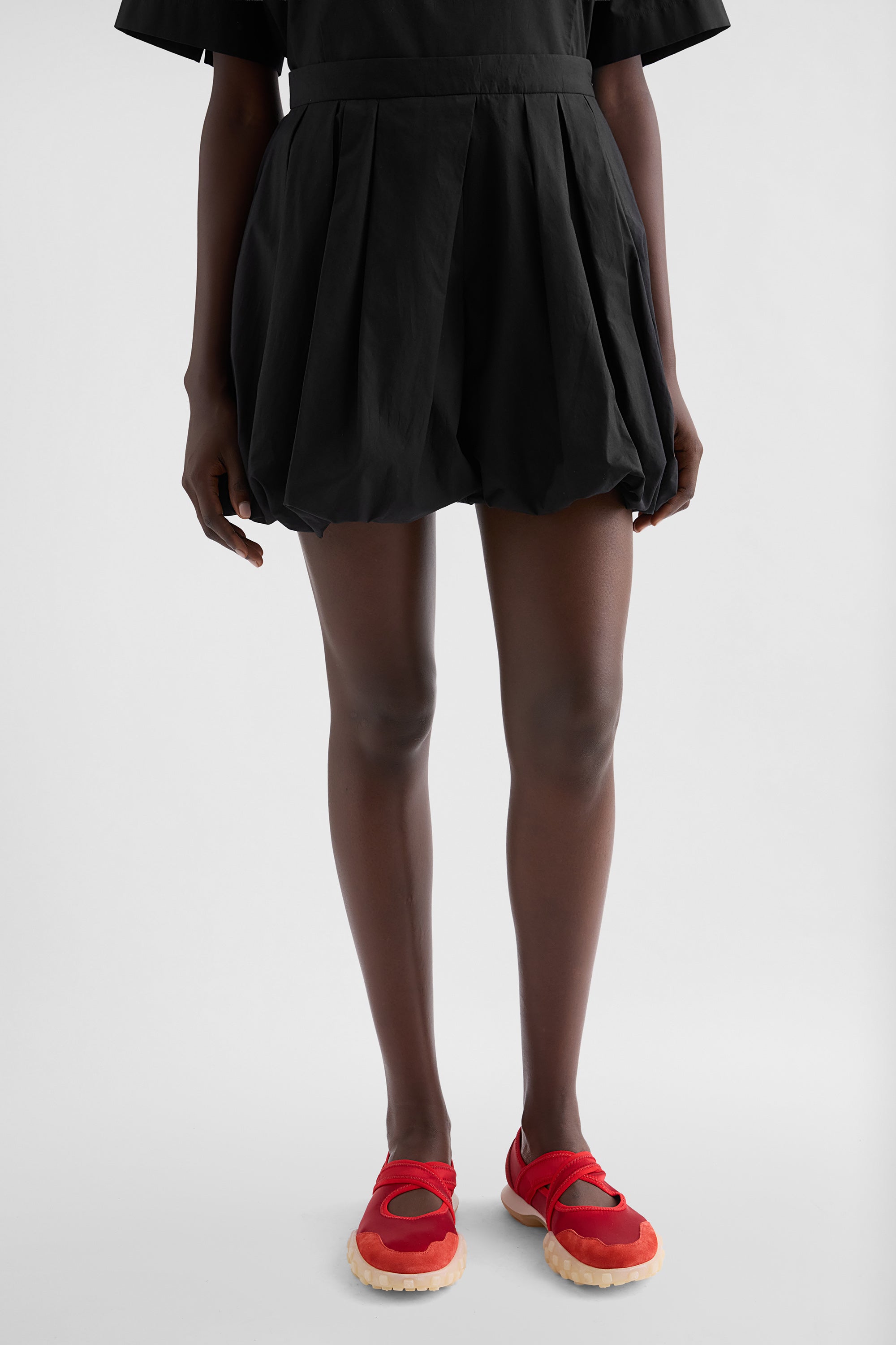 jil sander cotton poplin balloon shorts for women