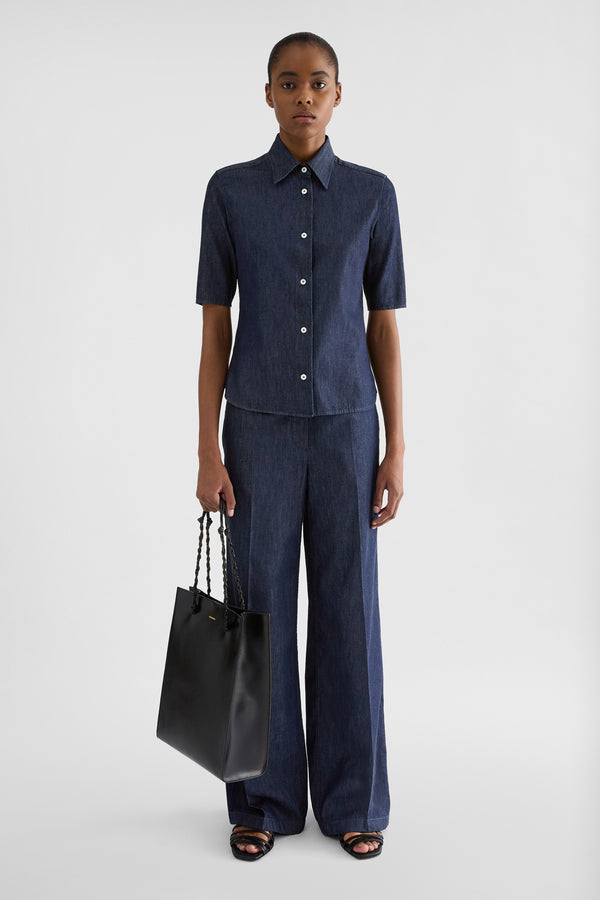 جيل ساندر cotton chambray trousers لـ النساء