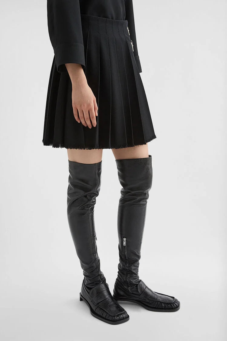 Wool Canvas Mini Skirt