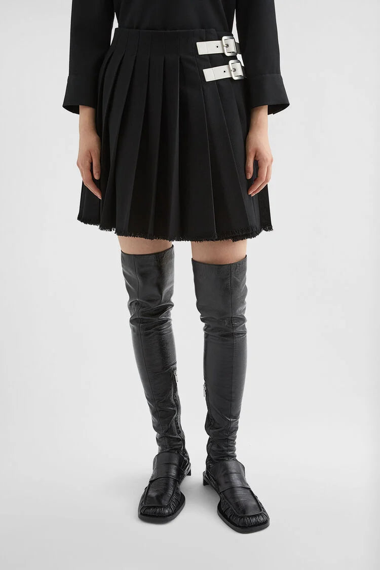 Wool Canvas Mini Skirt