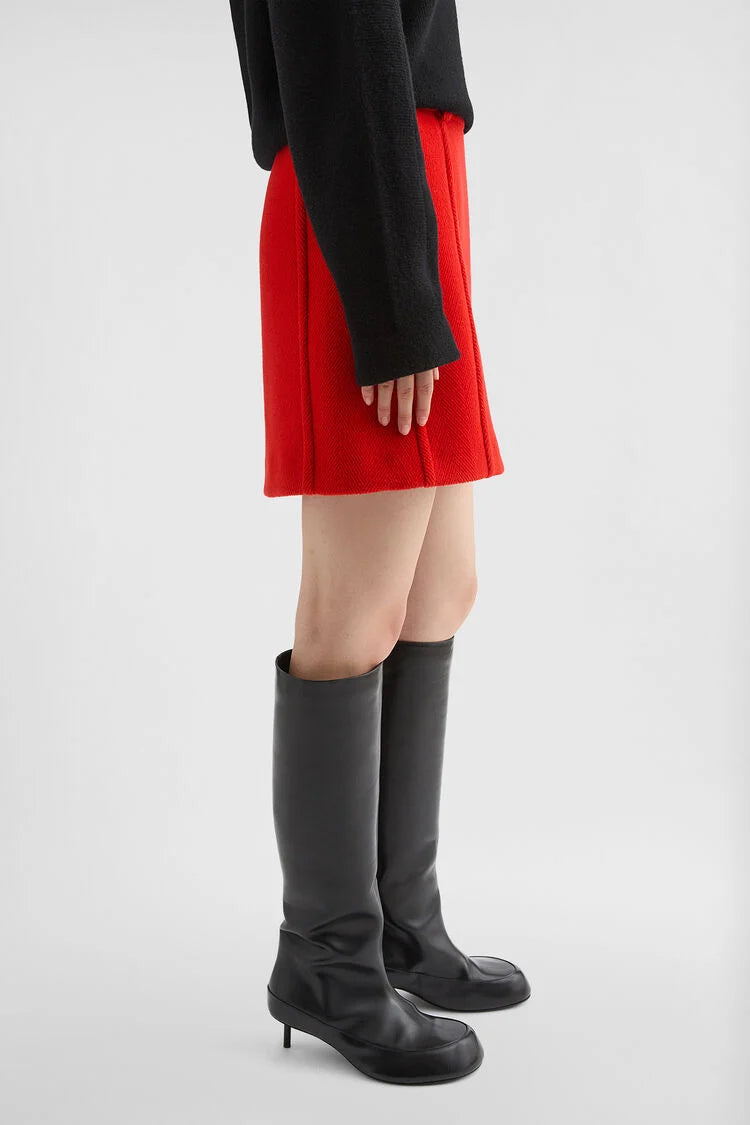 Wool Chevron Mini Skirt