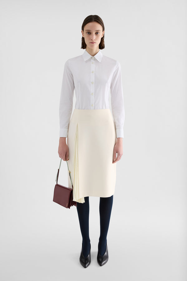 جيل ساندر wool sablé pleated skirt لـ النساء