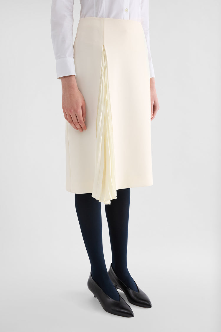 جيل ساندر wool sablé pleated skirt لـ النساء