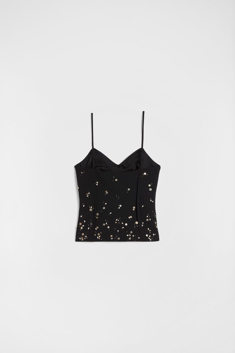jil sander wool sablé embroidered top for women